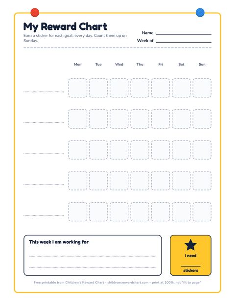 My Reward Chart printable preview