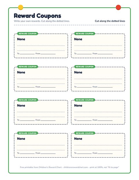 Reward Coupons printable preview
