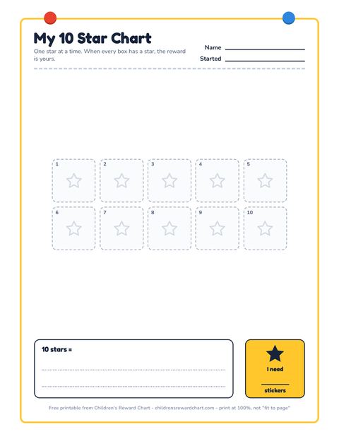My 10 Star Chart printable preview