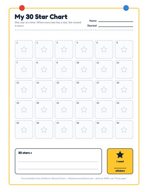 My 30 Star Chart printable preview