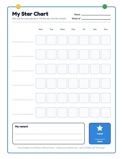 My Star Chart printable preview
